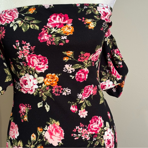 NWT SHEIN Modely Floral Off Shoulder Wiggle Dress M - Picture 3 of 7